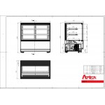 Vitrine réfrigérée positive - 570 L. - 1700 (L) x 750 (P) x 1200 (H) mm - Avec éclairage