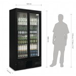 Armoire réfrigérée vitrée positive - 490 L. - Paiement 4X - Inox - Garantie 2 ans - 490 L - Classe N