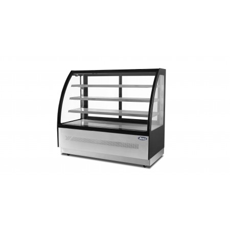Vitrine réfrigérée positive - Semi-bombée - 520 L. - 1500 (L) x 750 (P) x 1350 (H) mm - Avec éclairage