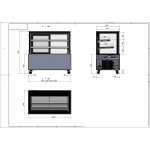 Vitrine réfrigérée positive - 480 L. - Paiement 4X - 1200 (L) x 725 (P) x 1200 (H) mm - Avec éclairage - Classe N