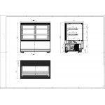 Vitrine réfrigérée positive - 395 L. - 1200 (L) x 750 (P) x 1200 (H) mm - Avec éclairage