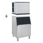 Machine à glaçons + bac à glaçons 480 kg - 212 kg / jour - A eau - Automatique - Classe N