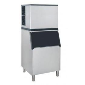 Machine à glaçons + bac à glaçons 480 kg - 212 kg / jour - A eau - Automatique - Classe N