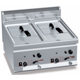 2 x 1/2 friteuse professionnelle haut rendement 22l électrique