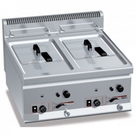 2 x 1/2 friteuse professionnelle haut rendement 22l électrique