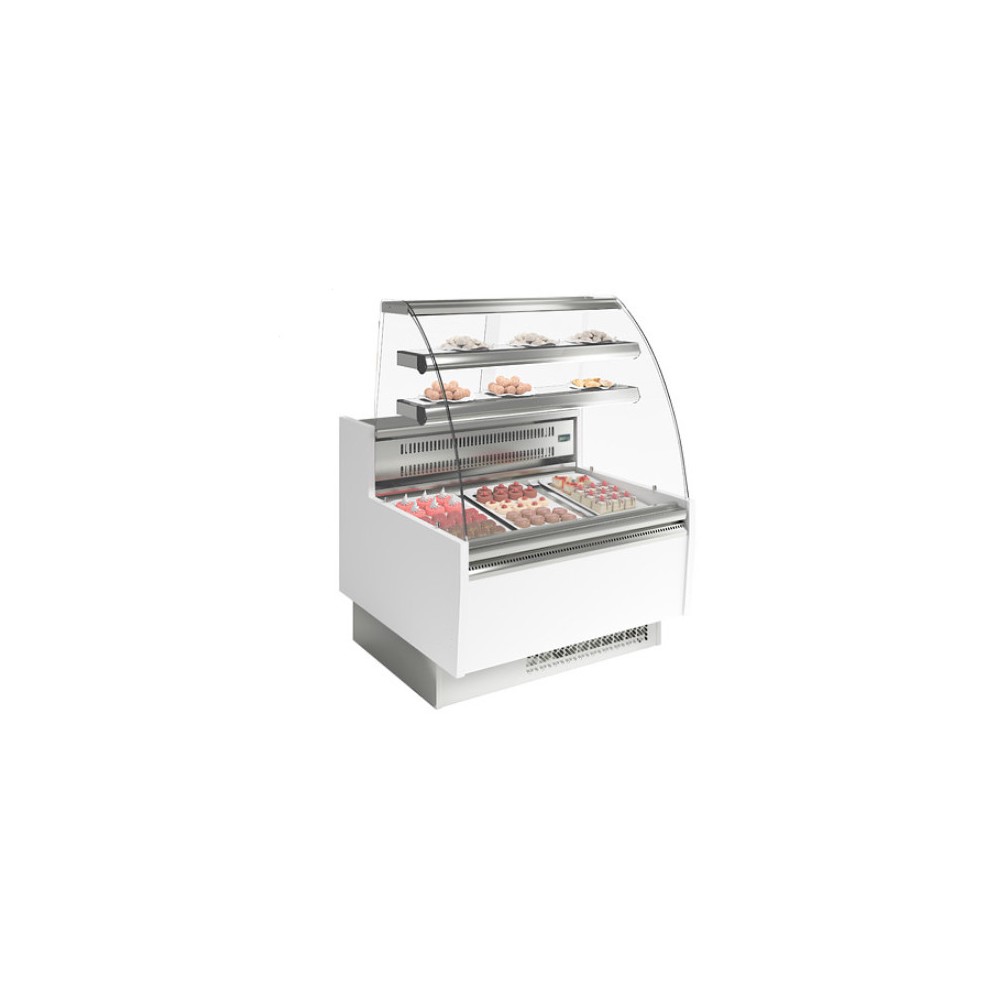Vitrine réfrigérée positive - Paiement 4X - Blanc - 938 (L) x 985 (P) x 1345 (H) mm - Avec éclairage - Classe N Vitrine réfrigérée positive - Paiement 4X - Blanc - 938 (L) x 985 (P) x 1345 (H) mm - Avec éclairage - Classe N