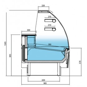 Vitrine réfrigérée positive - Paiement 4X - Blanc - 938 (L) x 985 (P) x 1345 (H) mm - Avec éclairage - Classe N