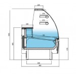 Vitrine réfrigérée positive - Vitre droite - Blanc - 2500 (L) x 985 (P) x 1345 (H) mm - Avec éclairage - Classe N