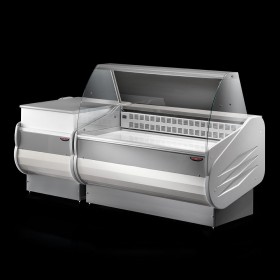 Vitrine réfrigérée positive - Vitre droite - PREMIUM - 2000 (L) x 900 (P) x 1260 (H) mm - Avec éclairage - Classe N