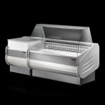 Vitrine réfrigérée positive - Vitre droite - PREMIUM - 2480 (L) x 900 (P) x 1260 (H) mm - Avec éclairage - Classe N