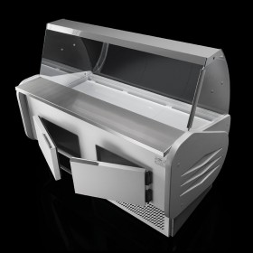Vitrine réfrigérée positive - Vitre droite - PREMIUM - 2480 (L) x 900 (P) x 1260 (H) mm - Avec éclairage - Classe N