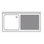 Plonge inox sur meuble - AISI 304 - 1000 (L) x 700 (P) x 900 (H) mm - Avec égouttoir - 1 bac à gauche