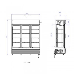Armoire a boissons 2 portes vitrées capacité  944 litres