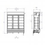 Armoire a boissons 2 portes vitrées capacité  944 litres