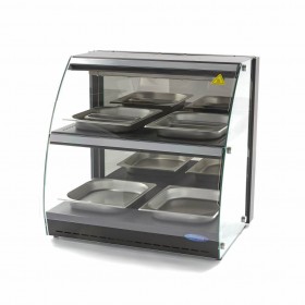 Vitrine chauffante à poser - L - Paiment 4X -176 L. - 1200 (L) x 550 (P) x 790 (H) mm - Avec éclairage - Classe N