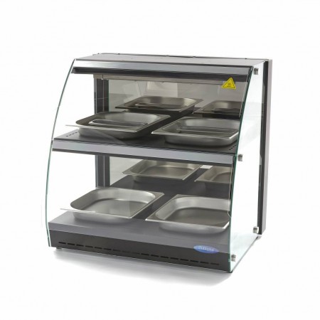Vitrine chauffante à poser - L - Paiment 4X -176 L. - 1200 (L) x 550 (P) x 790 (H) mm - Avec éclairage - Classe N