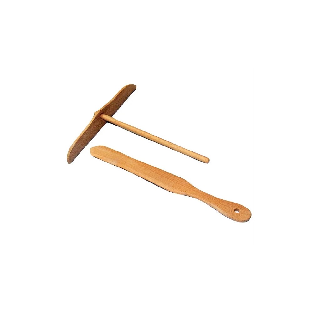 Spatule et râteau à crêpes