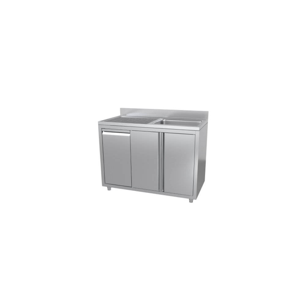 Armoire de rinçage avec bacs à déchets - Cuve à droite Armoire de rinçage avec bacs à déchets - Cuve à droite