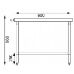Table inox - AISI 430 - 900 (L) x 700 (P) x 900 (H) mm