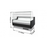 Vitrine réfrigérée positive - Vitre droite - Blanc - 1562 (L) x 985 (P) x 1345 (H) mm - Avec éclairage - Classe N