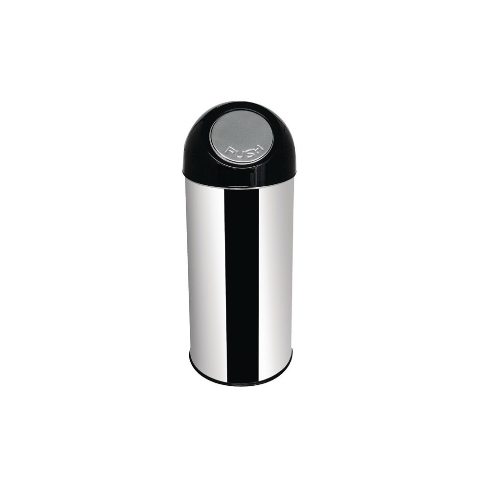 Poubelle ronde à couvercle battant acier inoxydable 40L Poubelle ronde à couvercle battant acier inoxydable 40L
