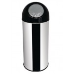 Poubelle ronde à couvercle battant acier inoxydable 40L