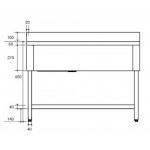 Plonge inox double bac - AISI 304 - 1500 (L) x 600 (P) x 900 (H) mm