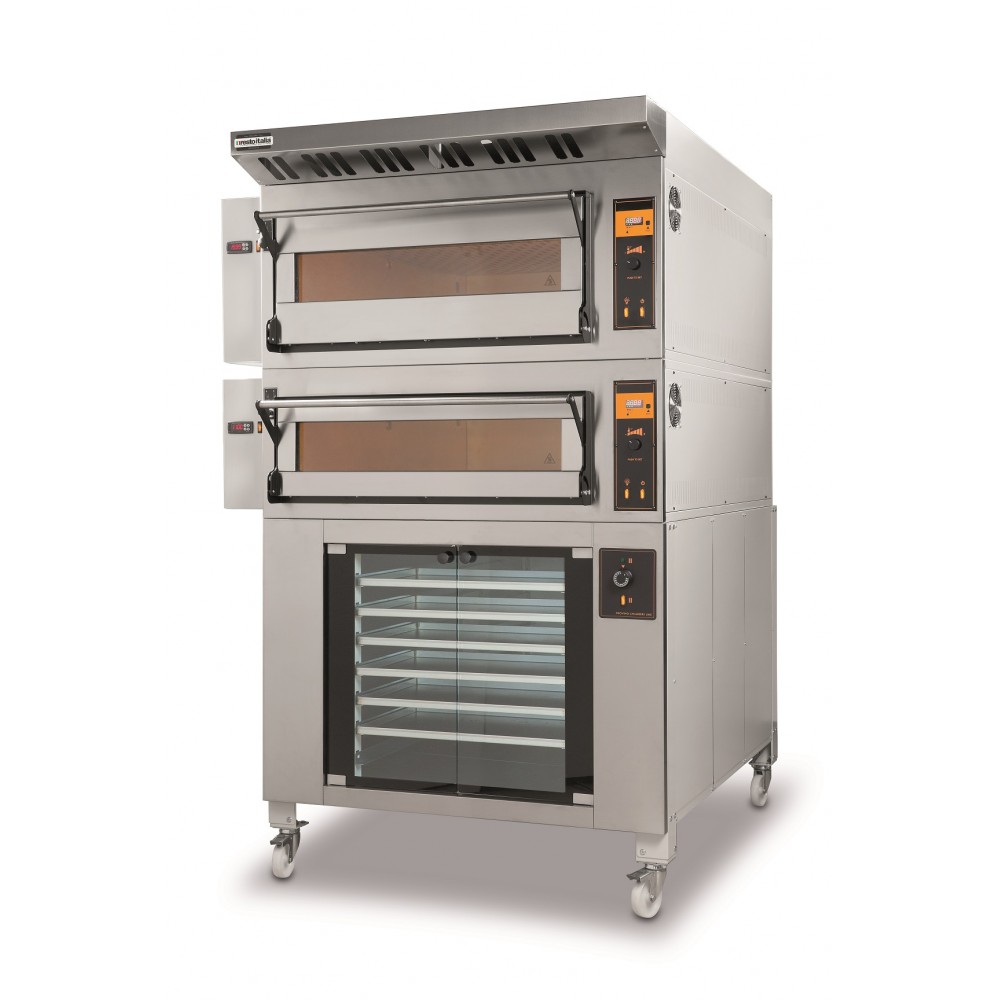 Four à sole électrique boulanger modulaire -2 niveaux avec hotte+ humidificateur Four à sole électrique boulanger modulaire -2 niveaux avec hotte+ humidificateur