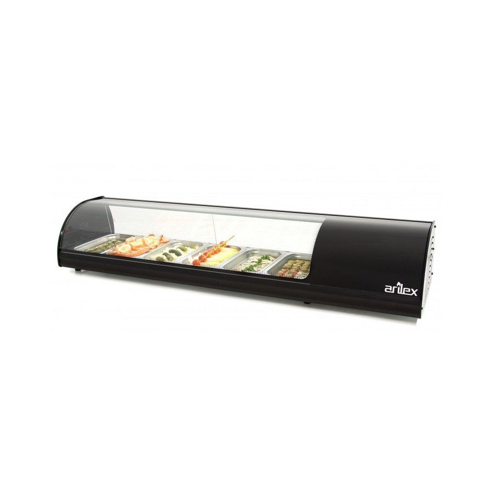 Vitrine réfrigérée à tapas - 6 bacs GN1/3 - 1456x390x287mm - ARILEX Vitrine réfrigérée à tapas - 6 bacs GN1/3 - 1456x390x287mm - ARILEX