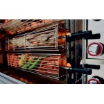 Rôtissoire professionnel à poulets gaz, 7 broches/ 42 poulets, sur roues
