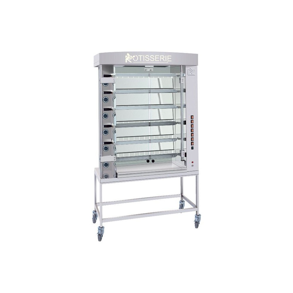 Rôtissoire à poulets - Gaz - 8 broches/42 poulets - Moteur individuel - ROTISOL Rôtissoire à poulets - Gaz - 8 broches/42 poulets - Moteur individuel - ROTISOL