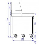 Meuble à pizza - ECO - Paiement 4X - 3 portes + roulettes - 9 x GN 1/3 - Classe N