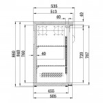 Arrière de bar réfrigéré - 3 portes - 335 L - contenance 335 L soit 429 canettes de 330 ml, 3 portes battantes