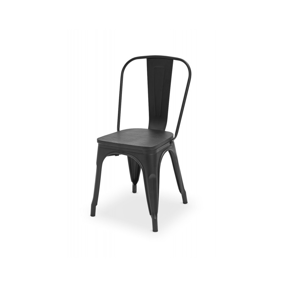 Chaise de café avec assise en bois
