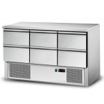 Table réfrigérée positive - GN1/1 - Garantie 2 ans - 368 L - 6 tiroirs - 1370 (L) x 700 (P) mm - Classe N