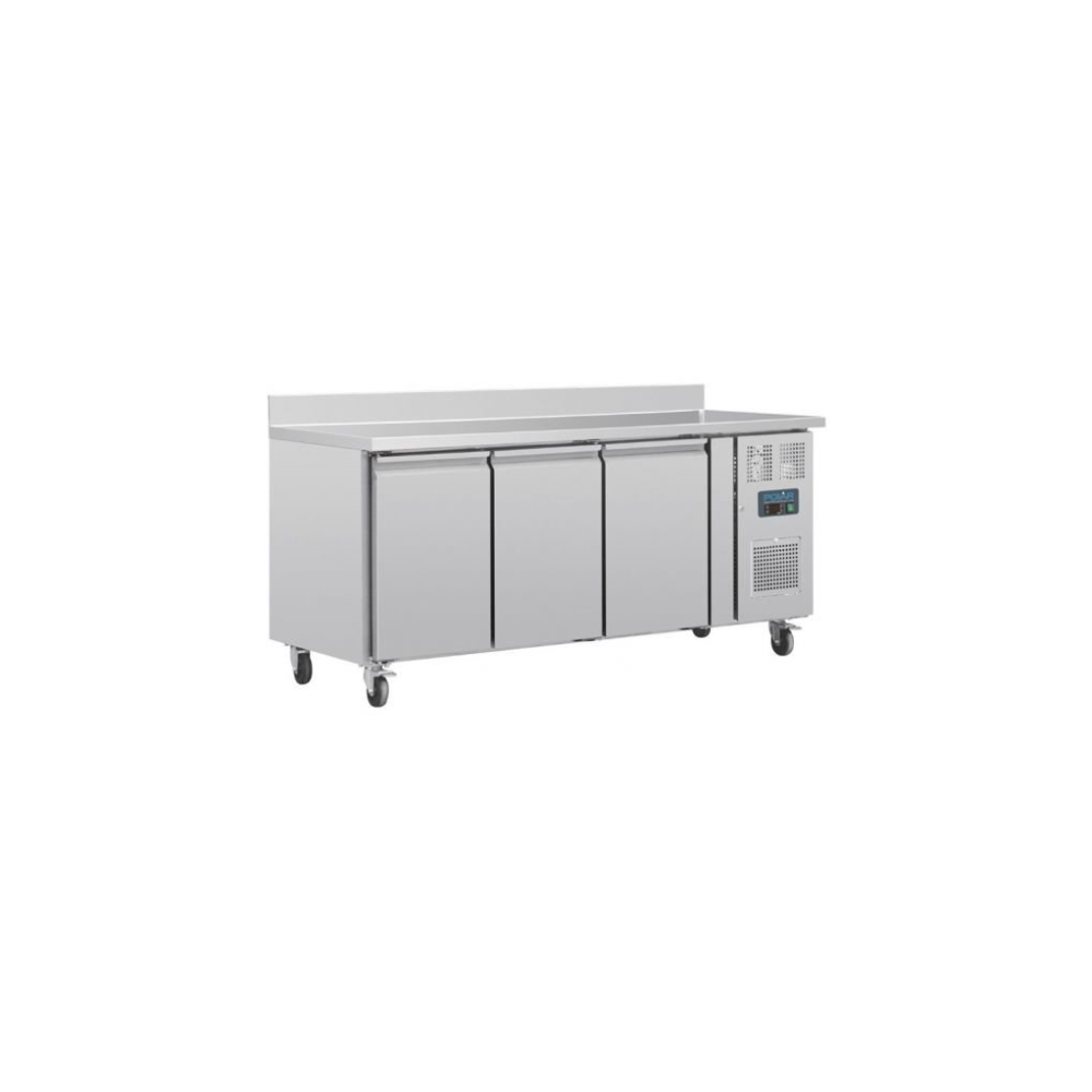Table réfrigérée positive- 417 L - avec dosseret - 3 portes - Classe T Table réfrigérée positive- 417 L - avec dosseret - 3 portes - Classe T