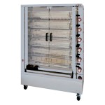 Rôtissoire professionnel à poulets gaz, 7 broches/ 42 poulets, sur roues