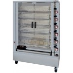 Rôtissoire professionnel à poulets gaz, 7 broches/ 42 poulets, sur roues