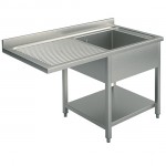 Plonge inox - AISI 304 - 1200 (L) x 700 (P) x 850 (H) mm