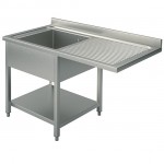Plonge inox - AISI 304 - 1400 (L) x 700 (P) x 850 (H) mm