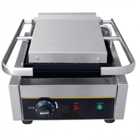 Grill Panini simple acier professionnel rainure a viande 230v