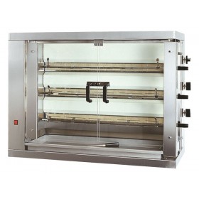 Rôtissoire à poulets gaz, 3 broches/ 18 poulets