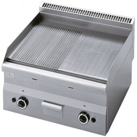 Plaque de cuisson gaz 1/2 lisse et 1/2 rainurée -Top