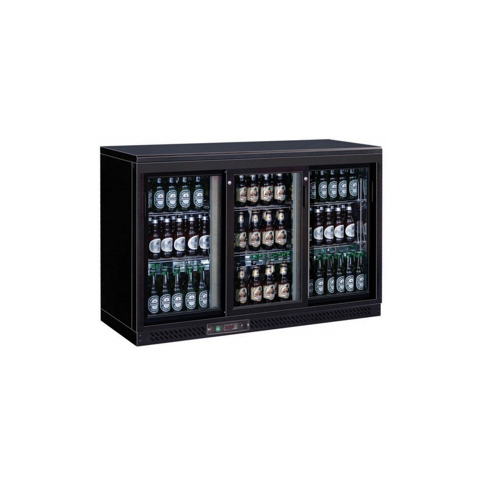 Arrière-bar réfrigéré - 3 portes vitrées coulissantes - 335 litres - Garantie 2 ans - Classe N Arrière-bar réfrigéré - 3 portes vitrées coulissantes - 335 litres - Garantie 2 ans - Classe N