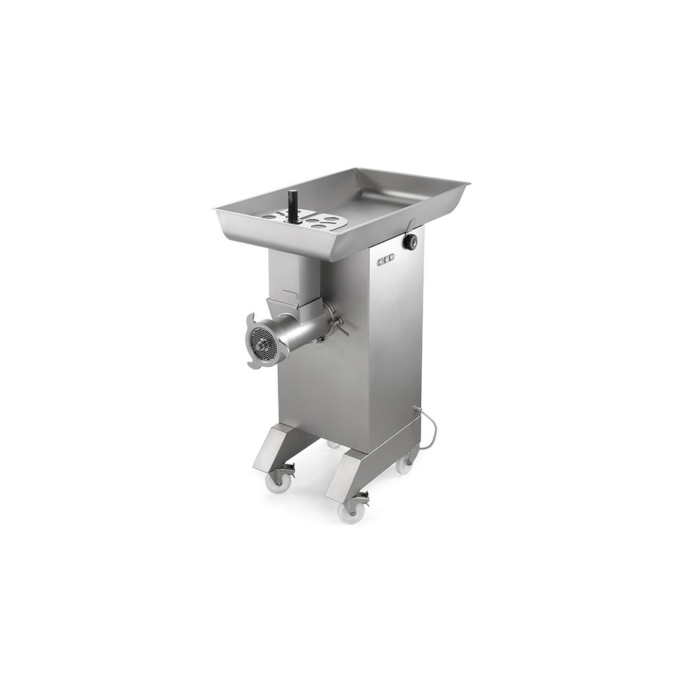 Hachoir en inox N° 32, Ø 6 mm, 600 kg/h, piètement sur roues Hachoir en inox N° 32, Ø 6 mm, 600 kg/h, piètement sur roues