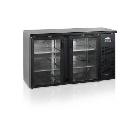 Arrière-bar réfrigéré - 2 portes vitrées battantes - 350 litres - Garantie 2 ans - Classe N