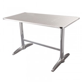Table deux pieds acier sur pied