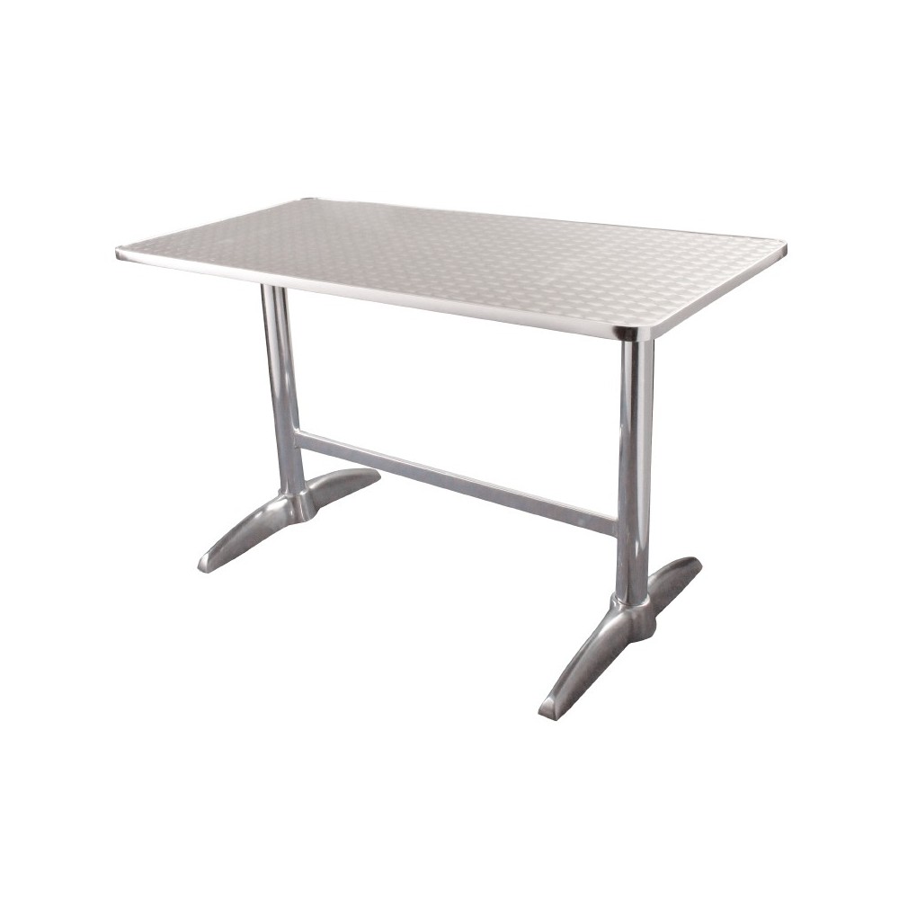 Table deux pieds acier sur pied Table deux pieds acier sur pied