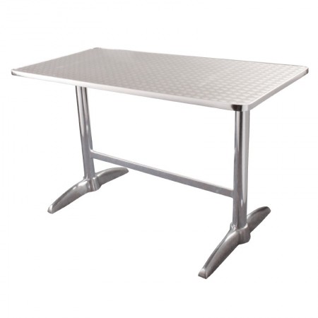 Table deux pieds acier sur pied