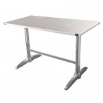 Table deux pieds acier sur pied